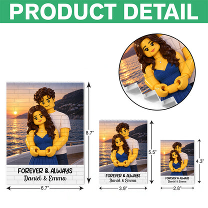 Custom Lego Couple Photo Merry Christmas Building Brick Block CH07 180730