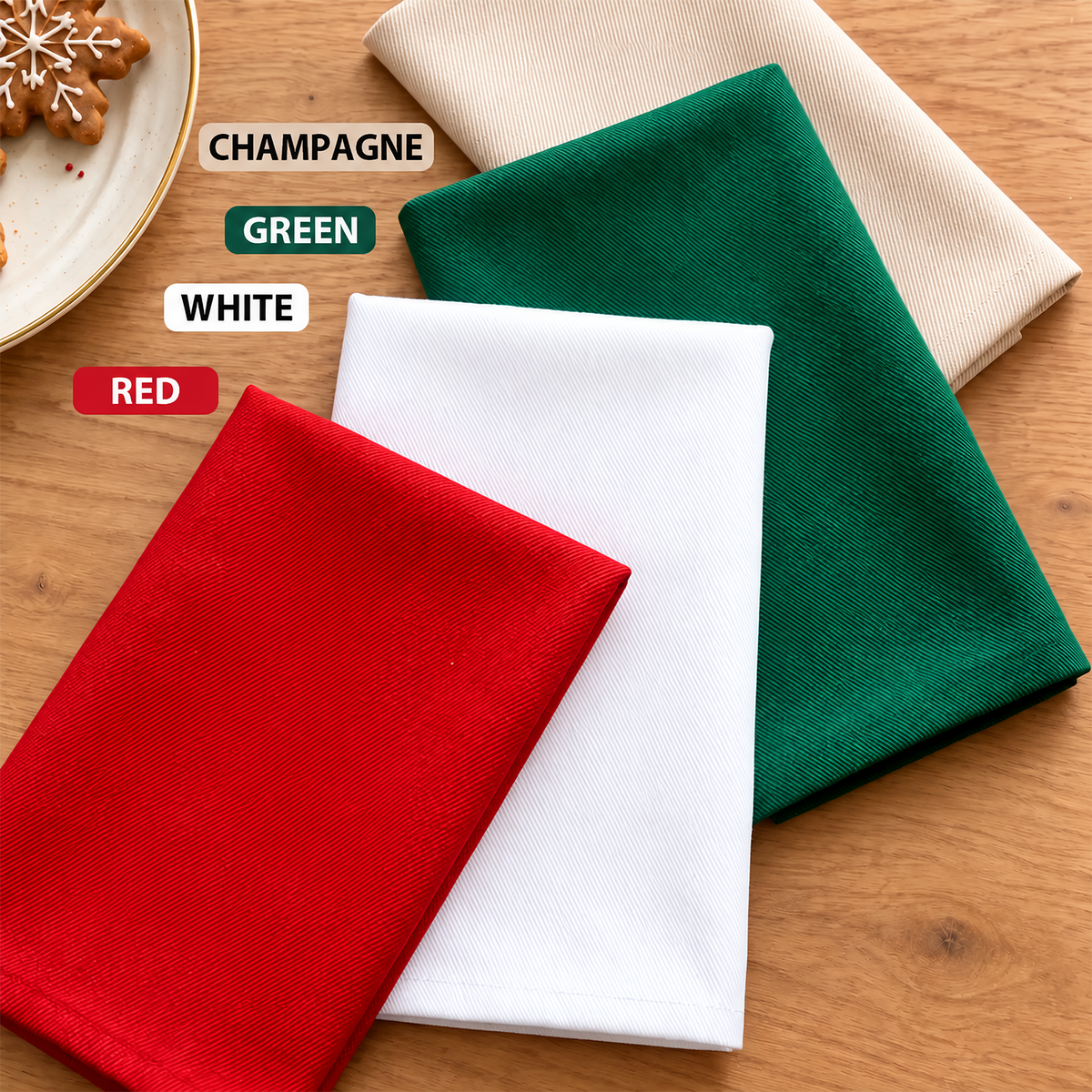 Custom Family Name Merry Christmas Reusable Cotton Napkin Christmas Decor HA75 919456