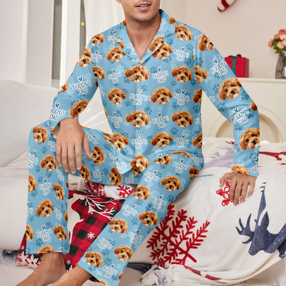 Personalized Dog Cat Photo Christmas Pajamas Matching Holiday Sleepwear, Pet Lover Gift CH07 180678