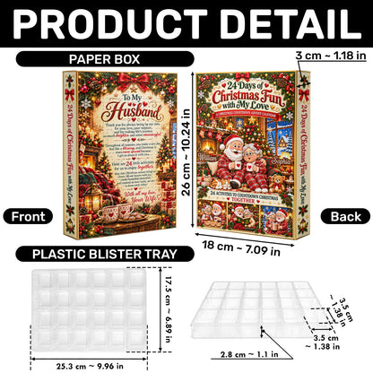 24 Days Of Christmas Fun With My Loves Gift For Husband, Wife - Personalized Christmas Advent Calendar
