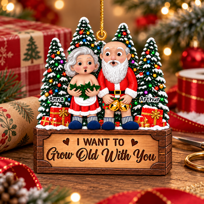 I Want To Grow Old With You - Personalized Couple Ornament Vr2 New VH01