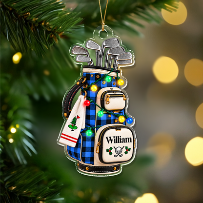 Personalized Golf Bag Christmas Acrylic Ornament, Custom Hanging Tree Decoration Gift For Golf Lovers CH07 180778