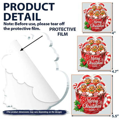 Christmas Gift For Family - Personalized Gingerbread Acrylic Ornament