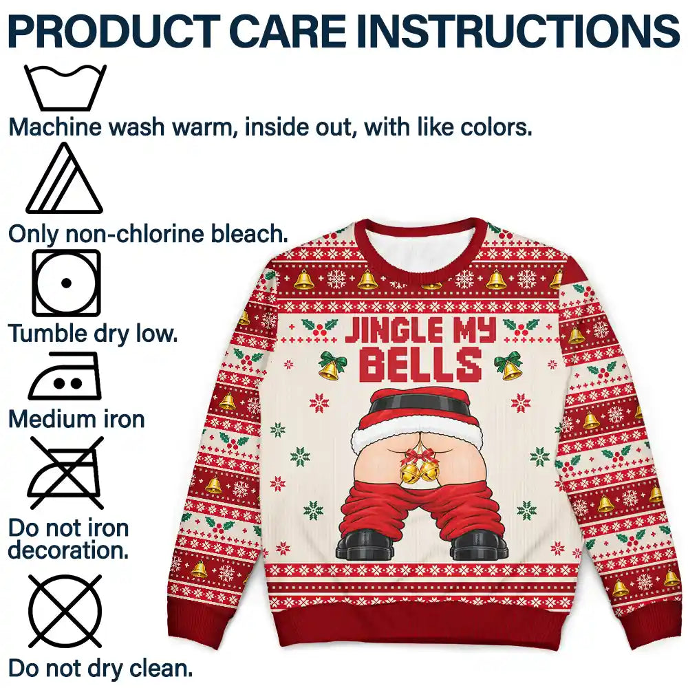Funny Christmas Gift For Husband Boyfriend - Personalized Jingle My Bells Unisex Ugly Sweater