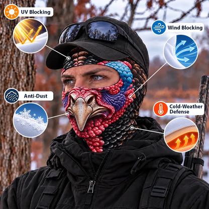 Gag Gift For Men Who Love Hunting, Hunter, Friend - Personalized Funny Realistic Buck, Turkey Head Balaclava Face Mask