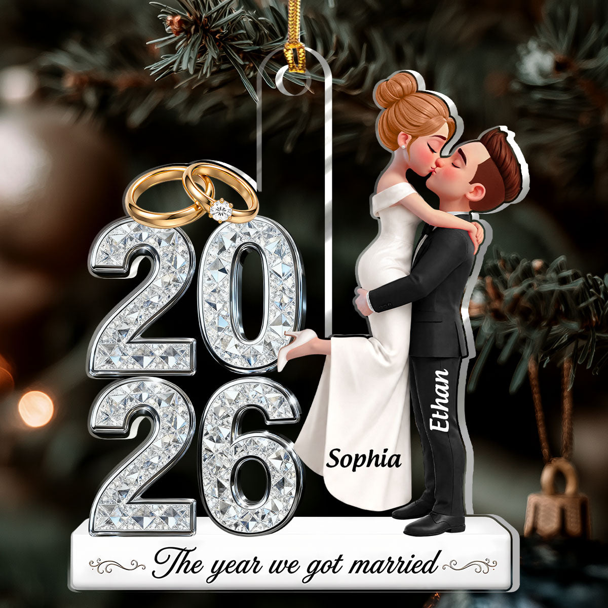 The Year We Got Married - Personalized 1-Layer Acrylic Ornament