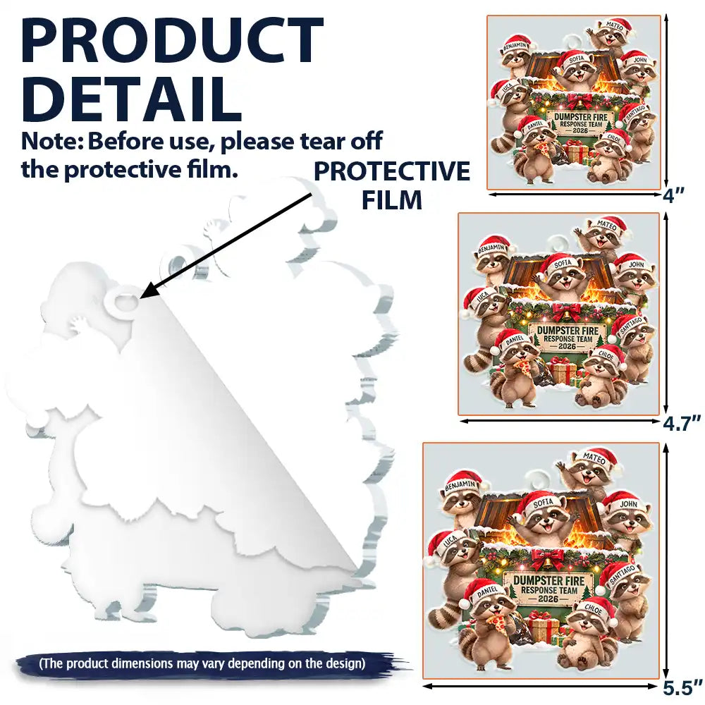 Funny Christmas Gift For Coworkers - Personalized Dumpster Fire Response Team Acrylic Ornament