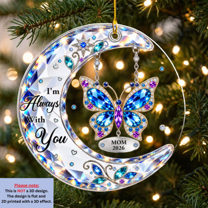 Starlit Butterfly Moon - Personalized Acrylic Ornament