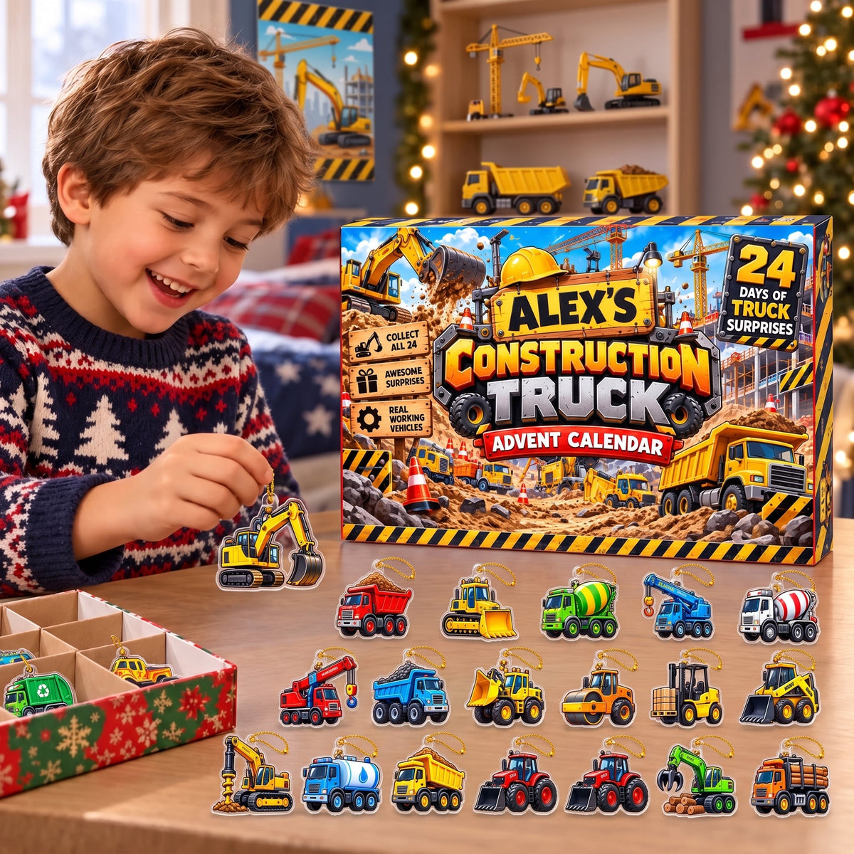 Building Up to Christmas: 24 Days of Big Rigs - Personalized Christmas Advent Calendar