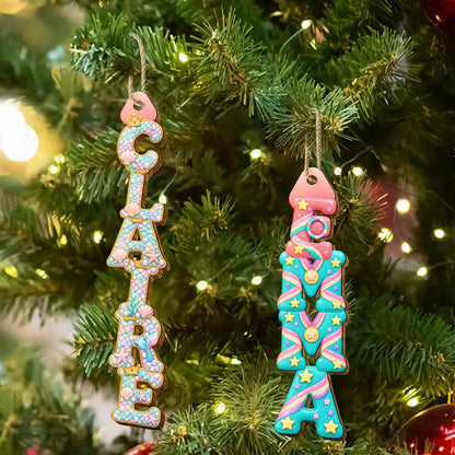 Kids Name Mermaid Unicorn Ballet Alphabet Gift For Kid Girl - Personalized Custom Shaped Wooden Ornament