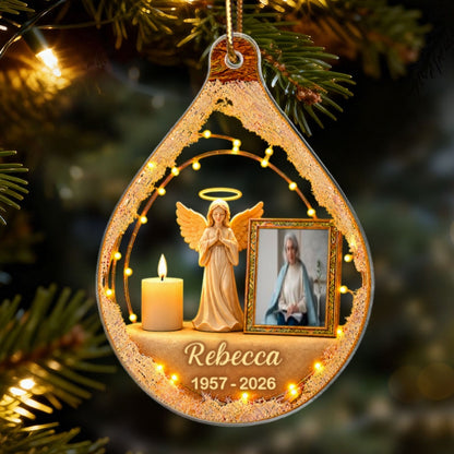 Your Light Still Shines Photo Memorial - Personalized Acrylic Ornament - Mom Loss Gift, Dad Memorial Gift, In Loving Memory Keepsake, Sympathy Gift
