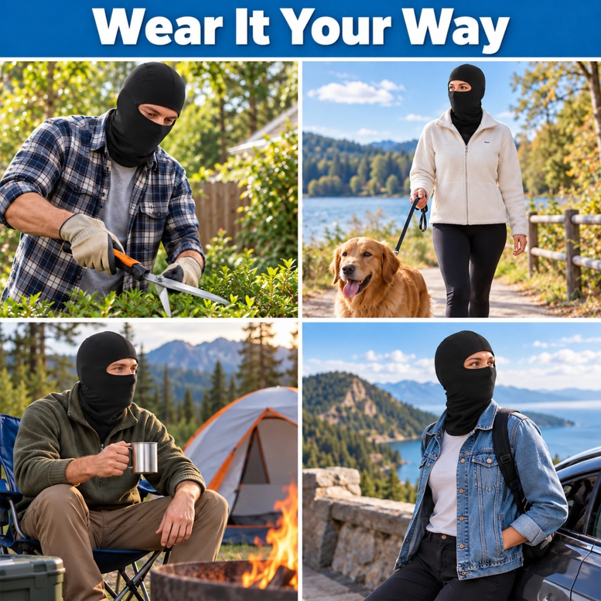 Custom Funny Camouflage Face Hunting Gifts for Men - Personalized Ski Mask
