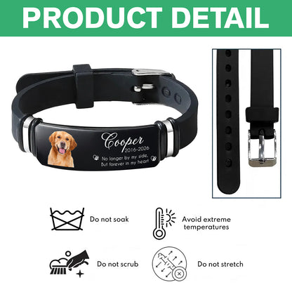 Custom Photo And Name Pet Memorial Wristband Bracelet - Forever In My Heart Pet Lover Gift LM32 669629