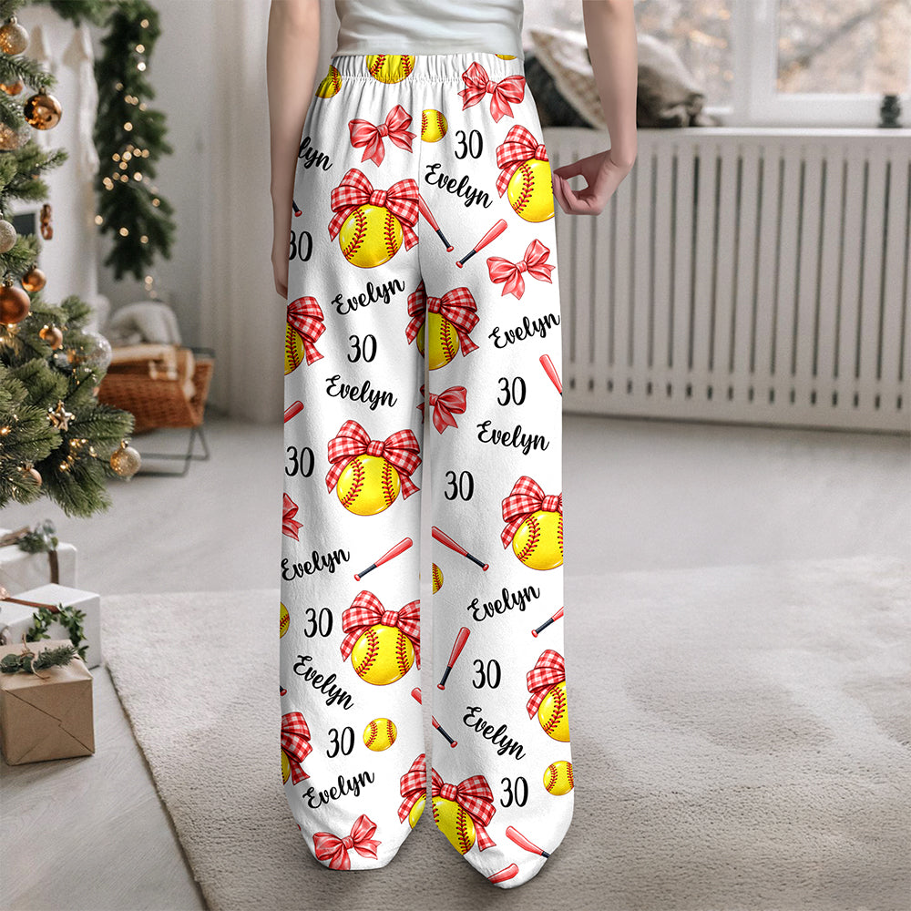 Personalized Coquette Bow Softball Sweatpants Gift For Her HA75 919482