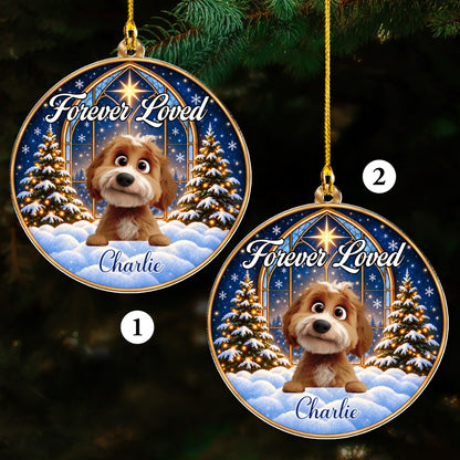 Custom Christmas Memorial Sympathy Gifts For Dogs, Cats • Angel Paws - Personalized Acrylic Ornament