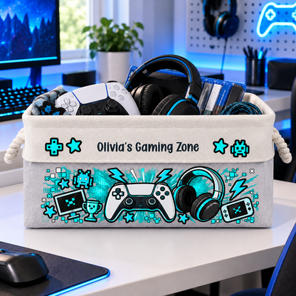 Gaming Gear Belongs Right Here - Personalized Storage Basket