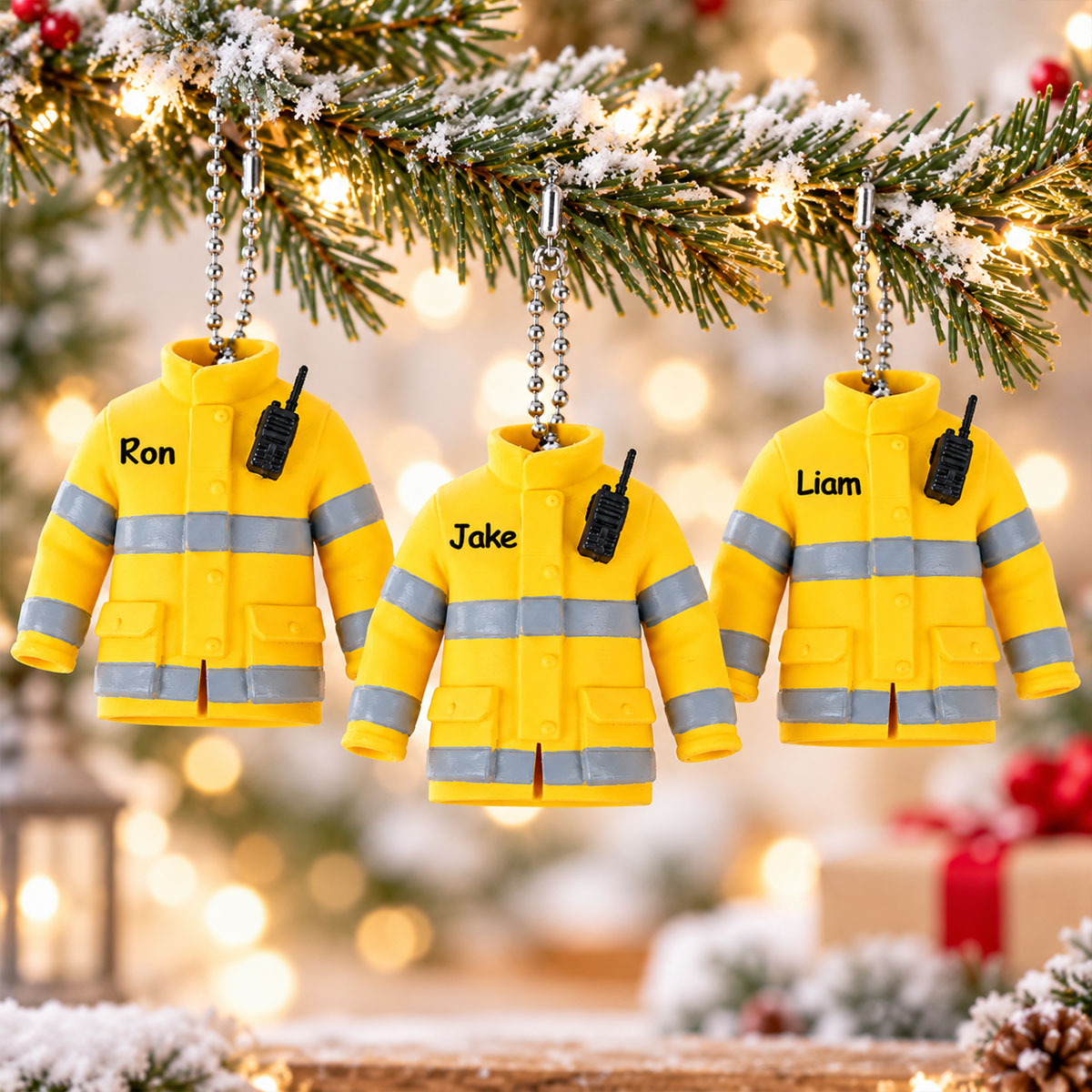 Firefighter Uniform Custom Name - Personalized 3D Ornament - Christmas Gift For Firefighter