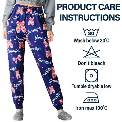 Ballet Gift For Teen Girls - Personalized Coquette Bow Pajama Pants