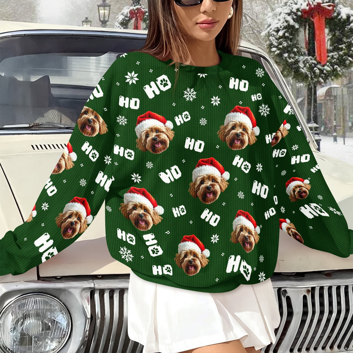 Custom Funny Dog Photo Christmas Ugly Sweater Personalized Gift For Dog Lover CH07 896672