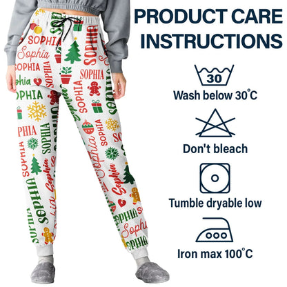 Matching Christmas Gift For Family - Personalized Member Names Pajama Pants