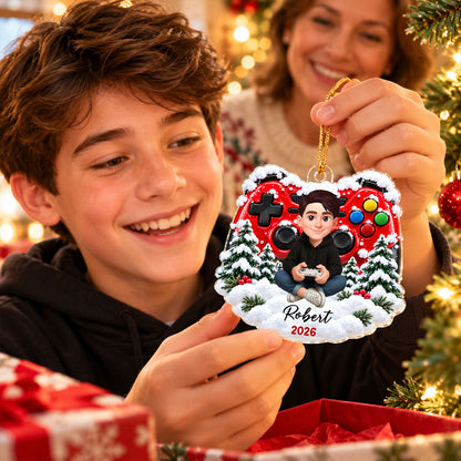 Game Design For Boy Girl - Personalized Acrylic Ornament - Christmas Gift For Gamers Grandkids