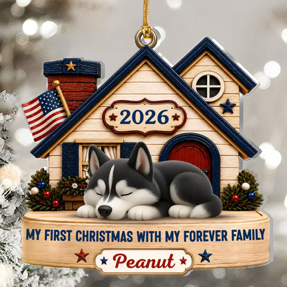 My First Christmas In My Forever Home - Personalized 1-Layer Acrylic Ornament