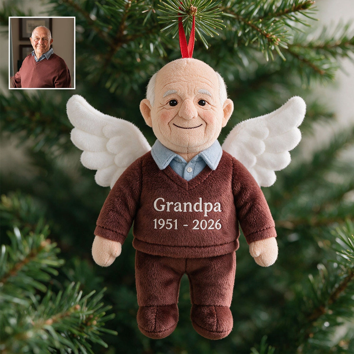 Personalized Black Mom Angel Memorial Plush Ornament - I'm Always With You Remembrance Sympathy Christmas Keepsake Gift