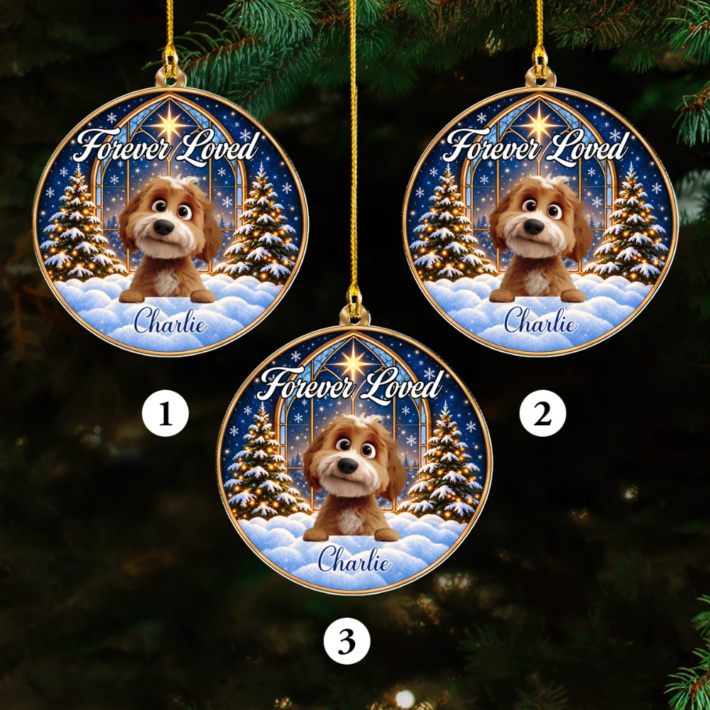 Custom Christmas Memorial Sympathy Gifts For Dogs, Cats • Angel Paws - Personalized Acrylic Ornament