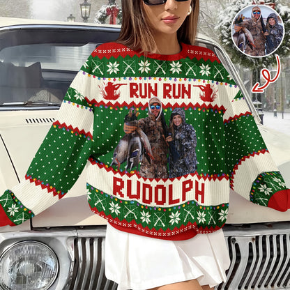 Custom Photo Merry Huntmas - Personalized Ugly Sweater Hunting Christmas Gifts For Dad, Grandpa, Husband TH10 896019