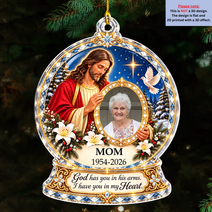 In Heaven With God, Forever In My Heart - Personalized Acrylic Ornament