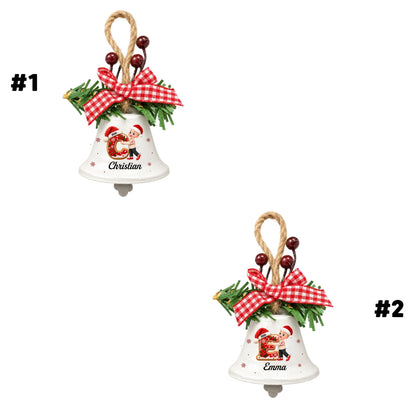 Family Initial Chorus - Personalized Metal Bell Ornament