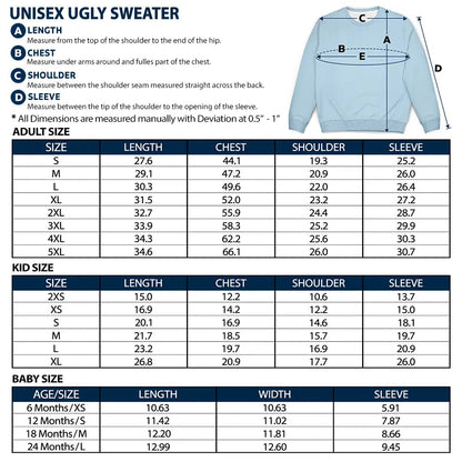 Matching Christmas Gift For Family - Personalized Member Names Unisex Ugly Sweater
