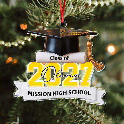 Custom Class Of 2026 2027 Personalized Acrylic Ornament Christmas Gift For Senior, For Graduation HA75 919548