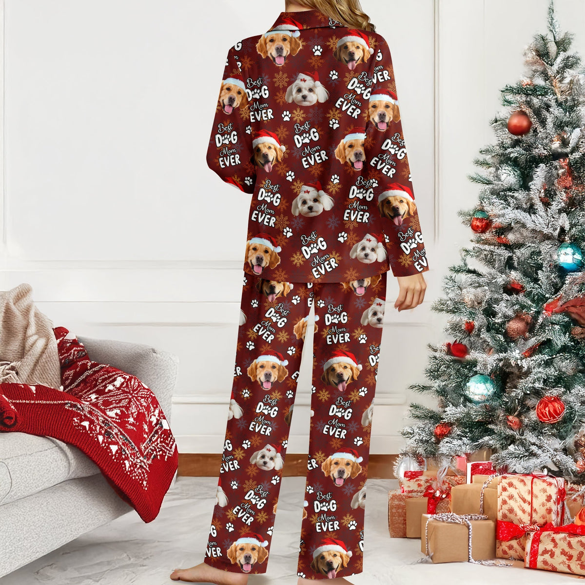 Custom Dog Face Cute Best  Dog Dad Ever Christmas Pajamas LM32 895749