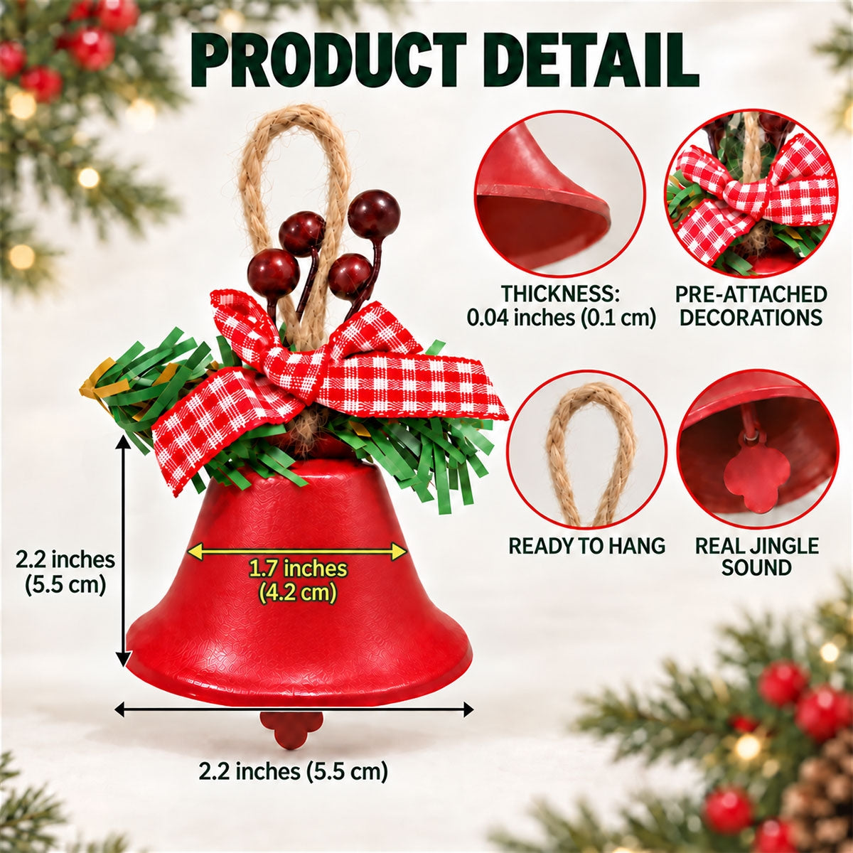 Grandma Christmas Treasures - Personalized Metal Bell Ornament