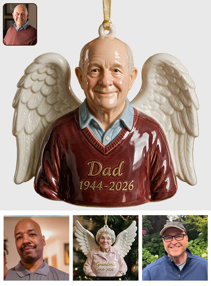 Our Christmas Angel - Personalized Memorial Premium 3D Ornament | Sunflowerly