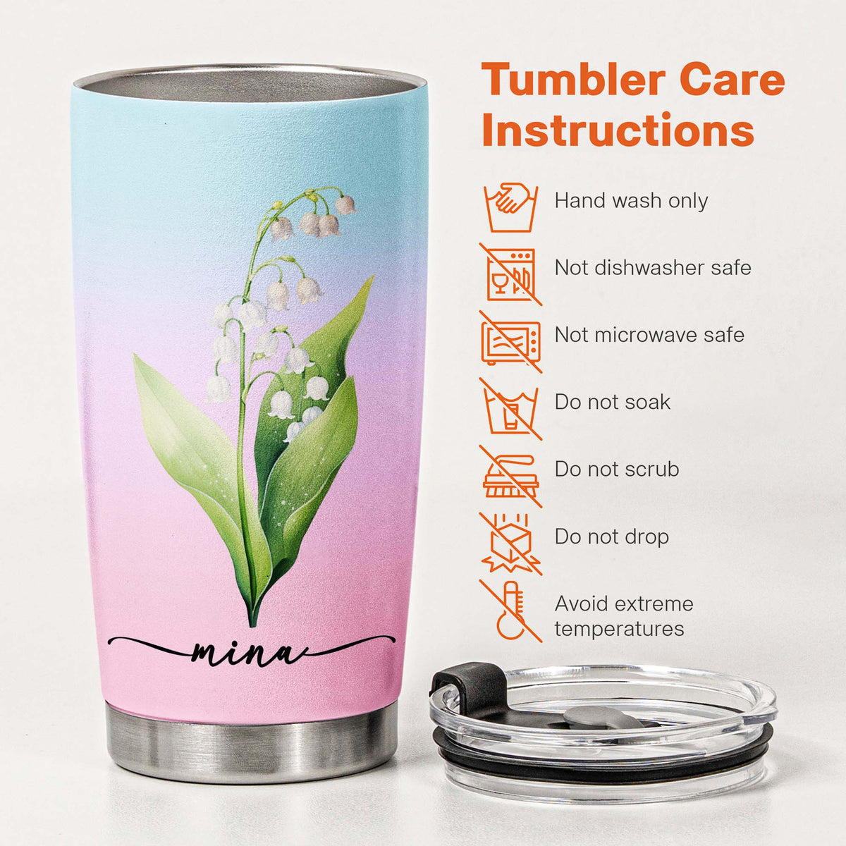 Custom Birth Flower & Name Colorful New Version Gifts For Her, BFF, Coworkers - Personalized Tumbler Cup