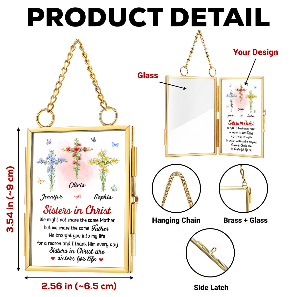 Together By Faith - Personalized Metal Frame Ornament