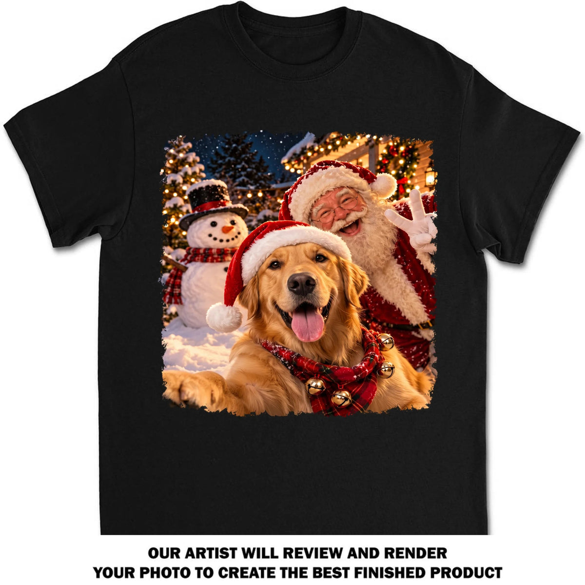 Custom Christmas Birthday Gifts For Dog Lovers • Santa Best Buddy - Personalized Basic T-Shirt