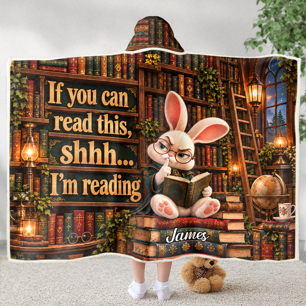 Shhh... I’m Reading - Funny Reading Blanket For Book Lovers - Personalized Blanket