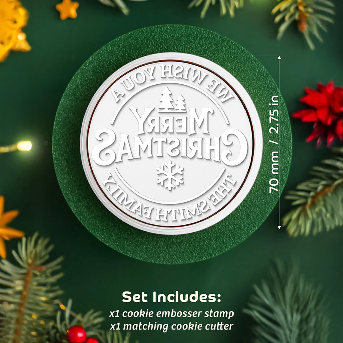 Personalized We Wish You A Merry Christmas Cookie Stamp - Holiday Baking Gift For Family LM32 670517