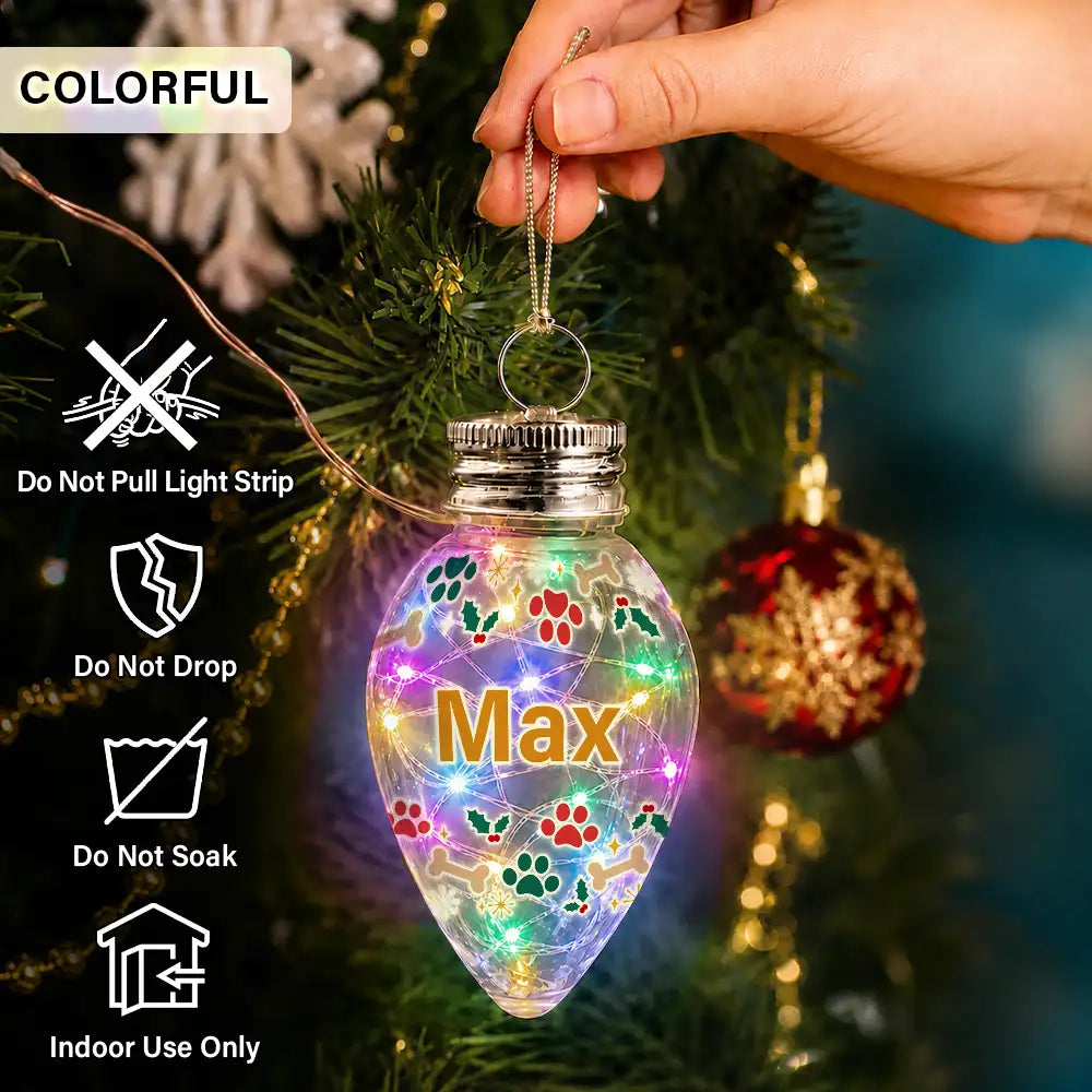 Christmas Decoration For Family - Personalized Ornament With Name Chili Bulb LED Light