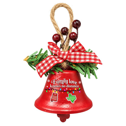 Custom Family Ornament, Christmas Gift for Family Members •  Home Is Where Family Rings - Personalized Metal Bell Ornament