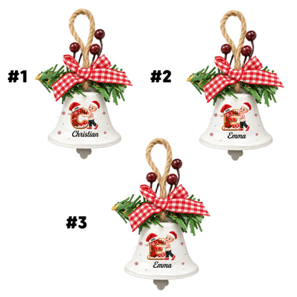 Family Initial Chorus - Personalized Metal Bell Ornament