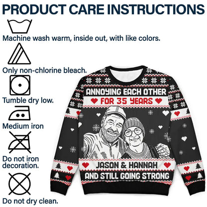 Christmas Gift For Couples - Personalized Custom Photo Annoying Each Other For Many Years Unisex Ugly Sweater