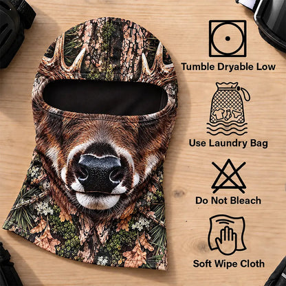 Gag Gift For Men Who Love Hunting, Hunter, Friend - Personalized Funny Realistic Buck, Turkey Head Balaclava Face Mask