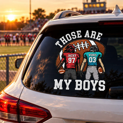 Personalized Those Are My Kids Football Car Decal, Custom Football Player Name & Number Sticker, Gift for Sports Moms and Dads T1807