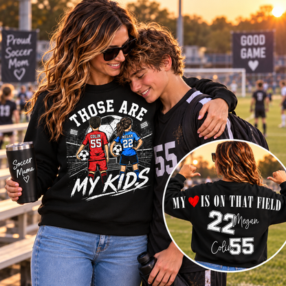 Personalized Those Are My Kids Soccer Mom Shirt, Custom Sports Mom Gameday Shirt T1807 VH01
