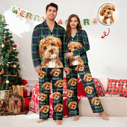 Custom Dog Photo Winter Pattern Pajamas Funny Gift For Dog Lovers CH07 896908