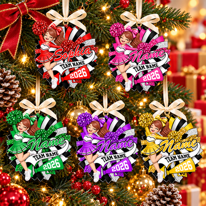 Custom Cheerleader 2D Flat Ornament Cheerleading Christmas, Cheer Team Senior Night Gift L0411